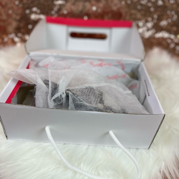 Clear and Black Snake Print Shoes with Clear Heels - Picture 3 of 3